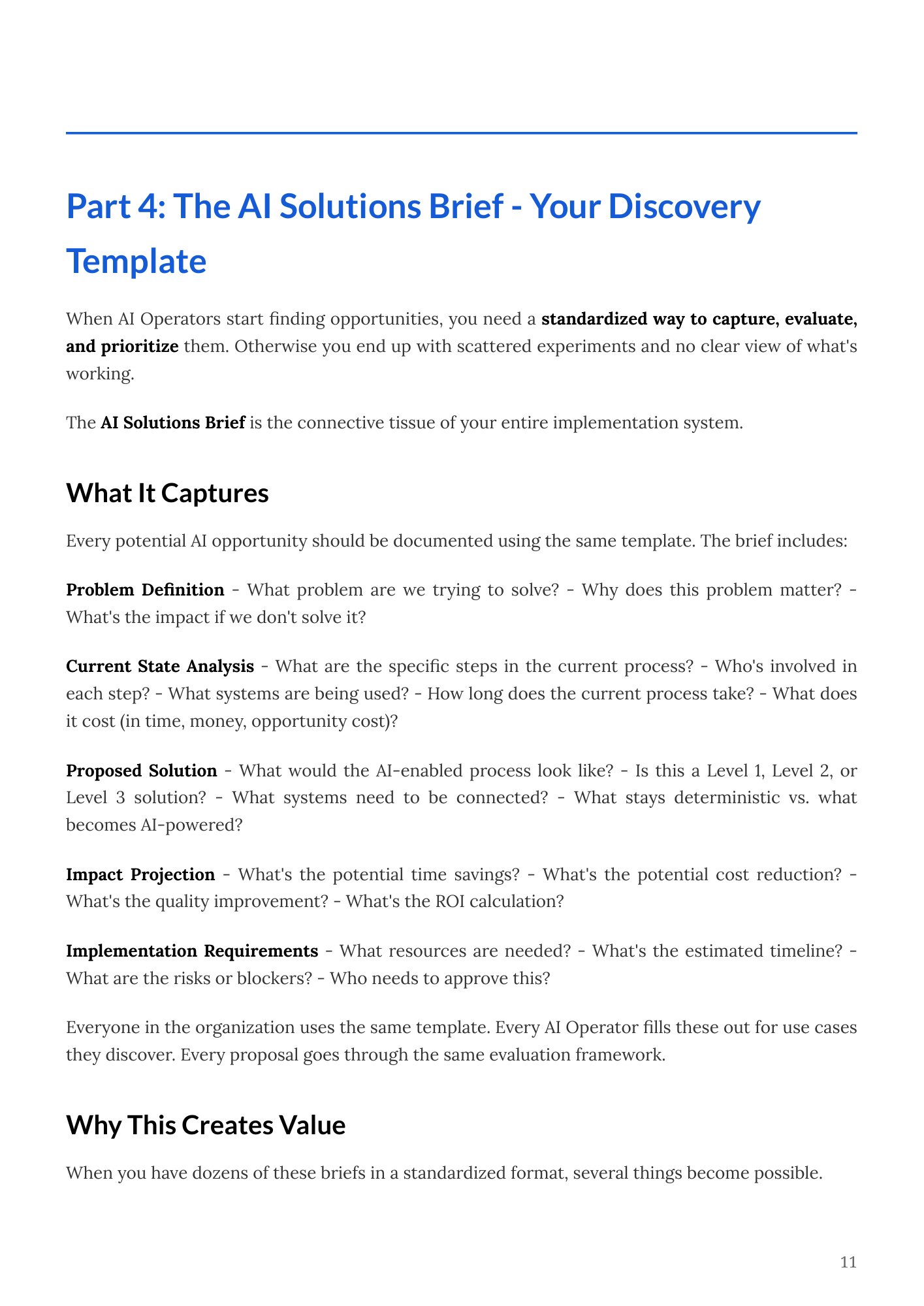 AI Solutions Brief Page