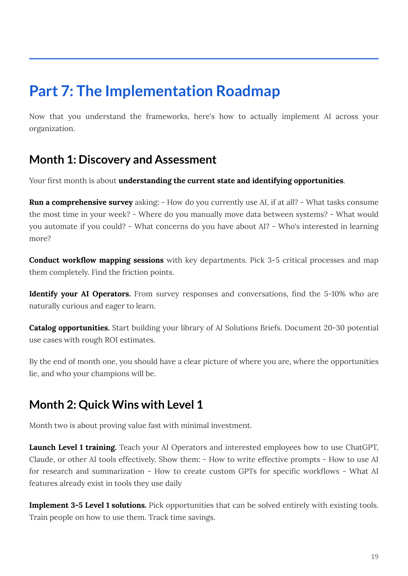 6-Month Roadmap Page